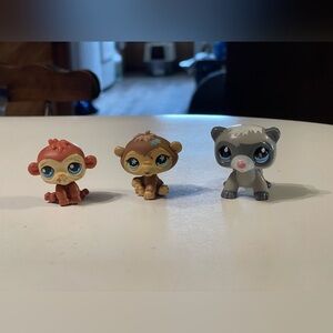 Littlest Pet Shop (LPS) Lot: Walkables Ferret & Monkey Duo